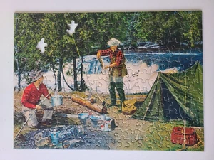 Incomplete Vintage TUCO Jigsaw Puzzle "Camp Site" Fishing 250+ Pcs #952 - Picture 1 of 13