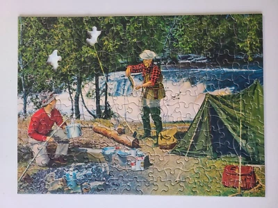 Rompecabezas Tuco vintage incompleto "Camp Site" pesca 250+ piezas #952 Foto 1 de 4