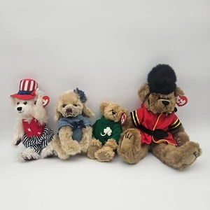Lote de 4 Ty Beanie Babies Attic Treasures Tío Sam Carey Blarney Malcolm - Imagen 1 de 9