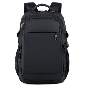 Men Women Backpack Large Travel Rucksack School Bookbag 15.6" Laptop Bag Black - Picture 1 of 16