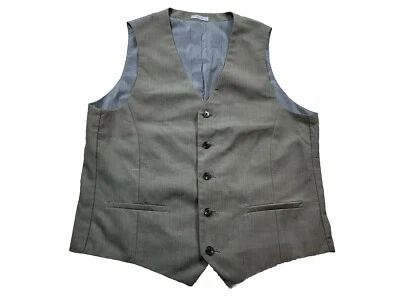 J. Ferrar Vest Men's Sz Small Brown5 Button Slim Fit Classic Lined Plaid Striped - Image 1 of 4