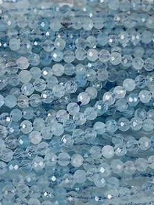 Genuine natural Topaz beads diamond Faceted Round 15.5" Strand - Picture 1 of 7