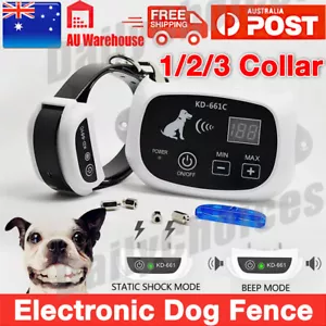Wireless Invisible Electric Dog Fence System Pet Training Containment Collar Kit - Picture 1 of 17