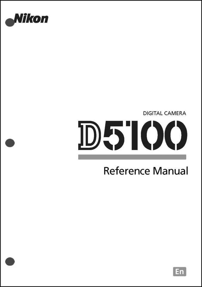 Nikon D5100 User's Manual Guide Instruction Operator Manual - Image 1 of 1