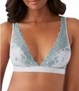 NWT Wacoal 40 Embrace Lace Soft Cup Non-Wire Bra 852191 Gray Green 120149 - Picture 1 of 1