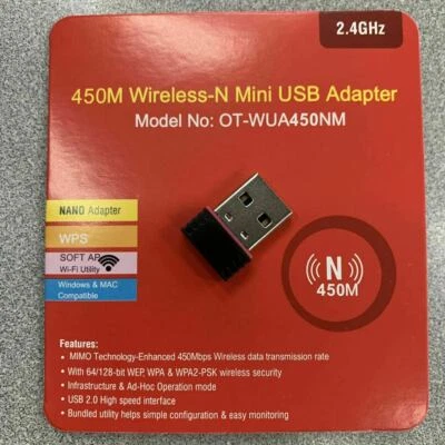 N 300Mbps Mini Wireless USB Wifi Adapter LAN Antenna Network 802.11n/g/b Nano - Image 1 of 4