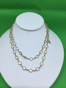 Vintage Swarovski klare Kristall Lünette goldfarben Halskette Schwan gestempelt signiert - Bild 1 von 4