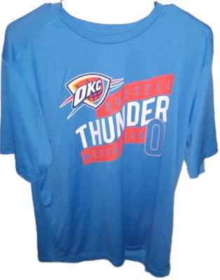 NBA Oklahoma City Thunder Russell Westbrook #0 TX3 Genial Camisa 100% Poli Para Hombre L Foto 1 de 2