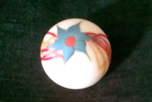 Orient & Flume Art Glass Paperweight Large Blue Flower Signed 74. Unique - Picture 1 of 10