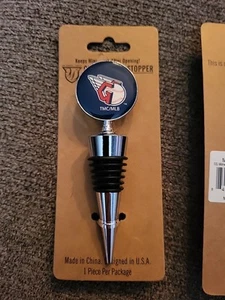 CLEVELAND GUARDIANS Wine Bottle Stopper, Chrome, MLB  - Picture 1 of 5