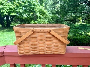 Longaberger Large Market Basket 10634 1993 2 Swinging Handles 16 X 11 1/2 X 9 - Picture 1 of 9