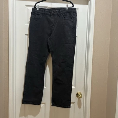 Volcom Jeans Men's Black Solver Modern Straight Stretch Denim 5 Pocket 36x32 - Image 1 of 4