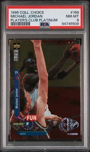 PSA 8 1995 ELECCIÓN DE COLECCIONISTA MICHAEL JORDAN CLUB DE JUGADORES PLATINO #169 CASI NUEVO-COMO NUEVO - Imagen 1 de 2