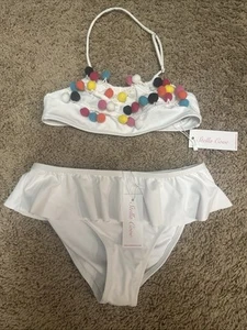 Stella Cove Girls Bikini Pom Poms Size 10/12 Years 2 Piece NWT - Picture 1 of 1