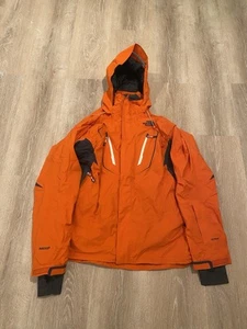 The North Face Orange HyVent Ski Jacket Men’s XL Hooded Waterproof Snow - Picture 1 of 9