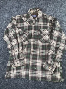 Camisa Chaqueta Vintage Pendleton Lana Cuadros Marrón Verde Franela Hecha en EE. UU. M - Imagen 1 de 9