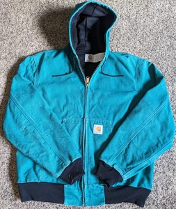 Giacca Carhartt J13 AQUA Santa Fe vintage anni 90 grande tela Aqua Duck Union Made - Foto 1 di 10