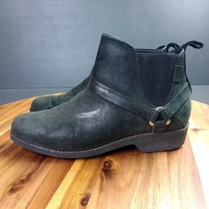 Teva Boots Womens 8.5 De La Vina Dos Chelsea Ankle Boots Black Leather Harness - Picture 1 of 10