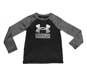 Under Armour Long Sleeve Shirt Gray And Black Little Boys Size 7 - Picture 1 of 9