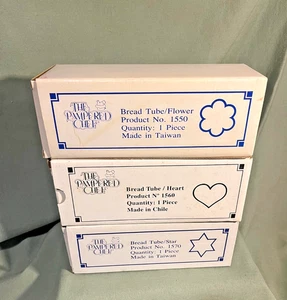Set of 3 - Pampered Chef Bread Tubes Heart,Flower, Star #1550 #1560 #1560 - Picture 1 of 16