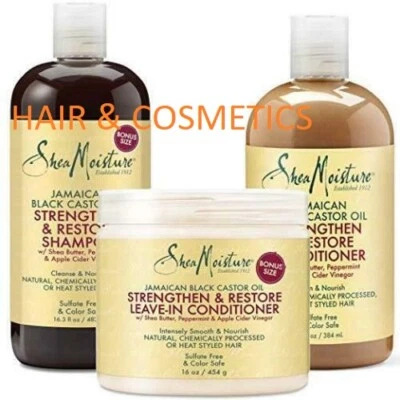 Shea Moisture Jamaican Black Castor Oil Shampoo/Conditioner/Maske - Vollsortiment -
