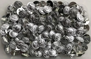 Buttons 19mm 30L Silver Anchor Plastic Polished Shank Button Jacket Coat (W509) - Picture 1 of 24