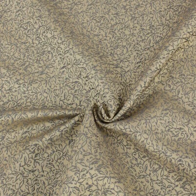 Stoff Meterware kleines Blättermuster bronze Mischgewebe eleganter Dekostoff - Bild 1 von 4
