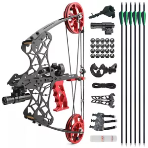 45lbs Mini Compound 18" Bogen Dual-Use Stahlkugelpfeile Bogenschießen Angeln Jagd - Bild 1 von 18