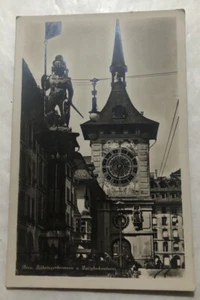 Svizzera - Berna. Fontana di Lahringer e campanile guida. Cartolina postale (A3) - Foto 1 di 2