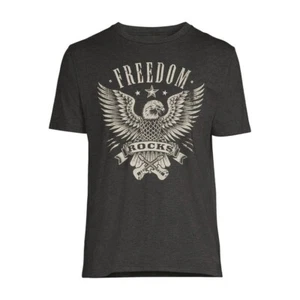 Men's Americana USA Tee Freedom ROCKS Eagle, Short Sleeve Graphic Shirt Size 2XL - Picture 1 of 5