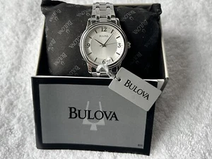 Modern Bulova Corporate Classic Stainless Steel Quartz Tag, Manual, and Box - Picture 1 of 10