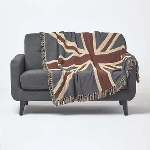100% Cotton Hand Woven Union Jack Flag Throw 125 x 150 cm - Picture 1 of 5