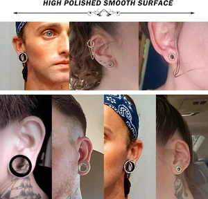 8Pcs / 12Pcs 8G-1 Inch Stainless Steel Screw Fit Ear Tunnels Single Row CZ Ge... - Picture 1 of 1