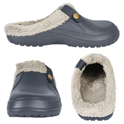 Winterclogs Fell Hausschuhe Warm Clog gefüttert Gartenclogs Schuhe❤Damen Herren - Bild 1 von 4