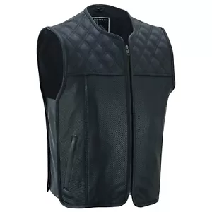 Herren Biker Motorrad Lederweste Kutte Lederkutte Chopperweste Clubweste Rocker - Bild 1 von 5