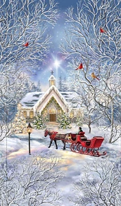 Winter Prayer 24" Panel Fabric Church Religious Cotton Timeless Treasures CD2016 - Picture 1 of 1