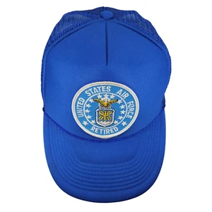 United States Air Force Retired Patch Rope Trim Blue Snapback Trucker Hat/Cap - Picture 1 of 9