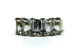 BEAUTIFUL 14K YELLOW GOLD 2CT LIGHT BLUE AQUAMARINE RING UNISEX EMERALD CUT SZ 7 - Picture 1 of 7