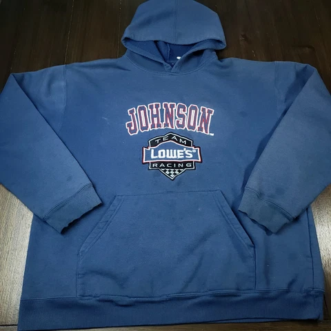 Team Lowes Racing Jimmie Johnson #48 NASCAR Blue Hoodie Sweatshirt SZ XL Cover