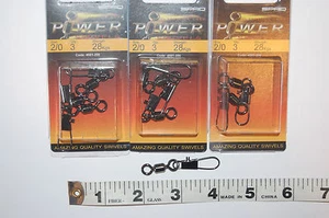 3 packs ss spro power swivels interlock snap size 2/0 28kgs (62lb) 4581-200 - Picture 1 of 4