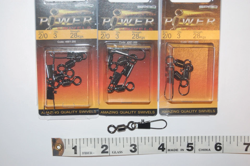 3 packs ss spro power swivels interlock snap size 2/0 28kgs (62lb) 4581-200 - Image 1 of 4
