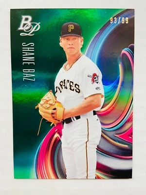 2018 Bowman Platinum Prospects SHANE BAZ Green #'d 93/99 - Image 1 of 2