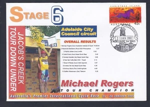 2002 CYCLE RACE TOUR DOWN UNDER CHAMPION DECIMAL STAMP SOUVENIR COVER #A348 - Picture 1 of 1