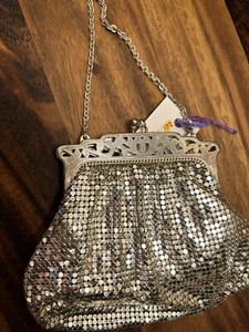 Vintage 50s Whiting And Davis Chain Silver Mesh Purse Good Condition - Picture 1 of 10