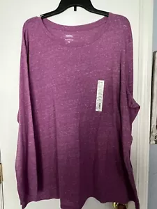 NEW! Women’s Sonoma Crew Neck Long Sleeve Everyday Tee Shirt Size 3X Dark Pink - Picture 1 of 5