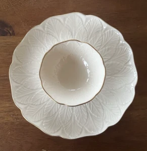 VINTAGE 1980 GENUINE LENOX GREENFIELD PATTERN BONE CHINA CHIP & DIP SERVER TRAY - Picture 1 of 4