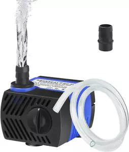AQUANEAT Small Fountain Pump, 80 GPH Mini Submersible Water Pump with 3.3 Ft Tub - Picture 1 of 12