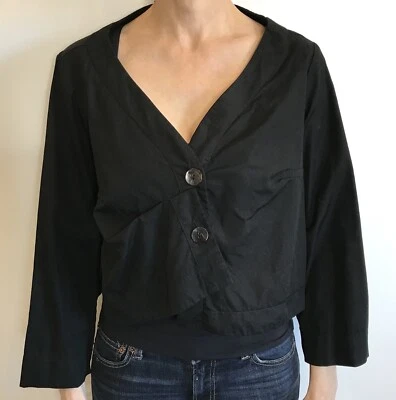 Nicola Waite Essentials Size 0 (8 10) Black Cropped Jacket Australian Designer - image 1 of 4