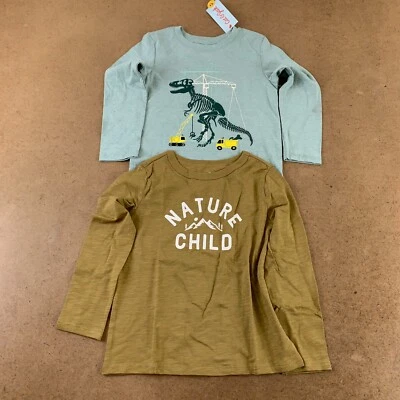 Toddler Boy Size 5T Cat & Jack Dinosaur Little Co Long Sleeve Tees NWT *Flaw - Image 1 of 4