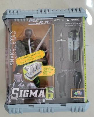 "NUEVA FIGURA DE ACCIÓN 2005 GI JOE SIGMA 6 OJOS DE SERPIENTE 8"" ¡CON ARMADURA NINJA HASBRO!" R142 Foto 1 de 2
